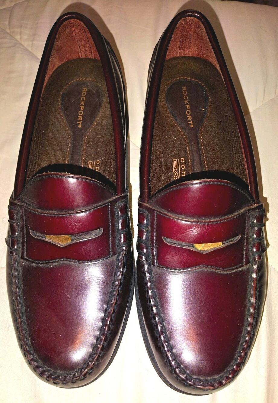 Rockport Classic Penny Loafer Cordovan Burgundy Leather Dress Shoes Size 7.5M